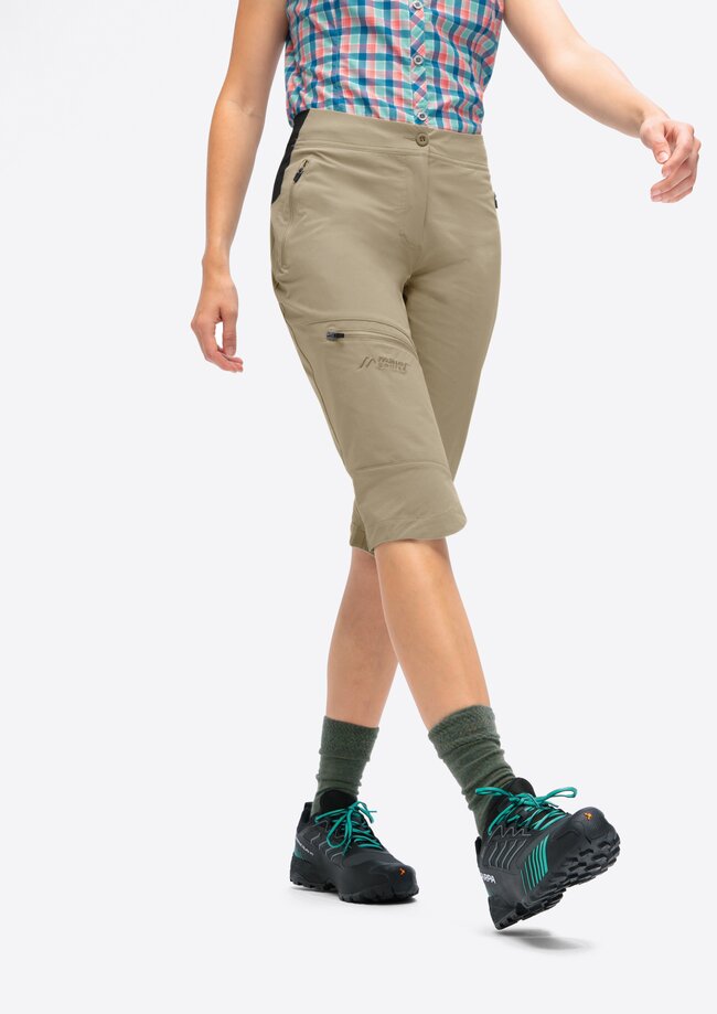 dámske šortky Maier Sports Inara slim Capri Vario brown rise