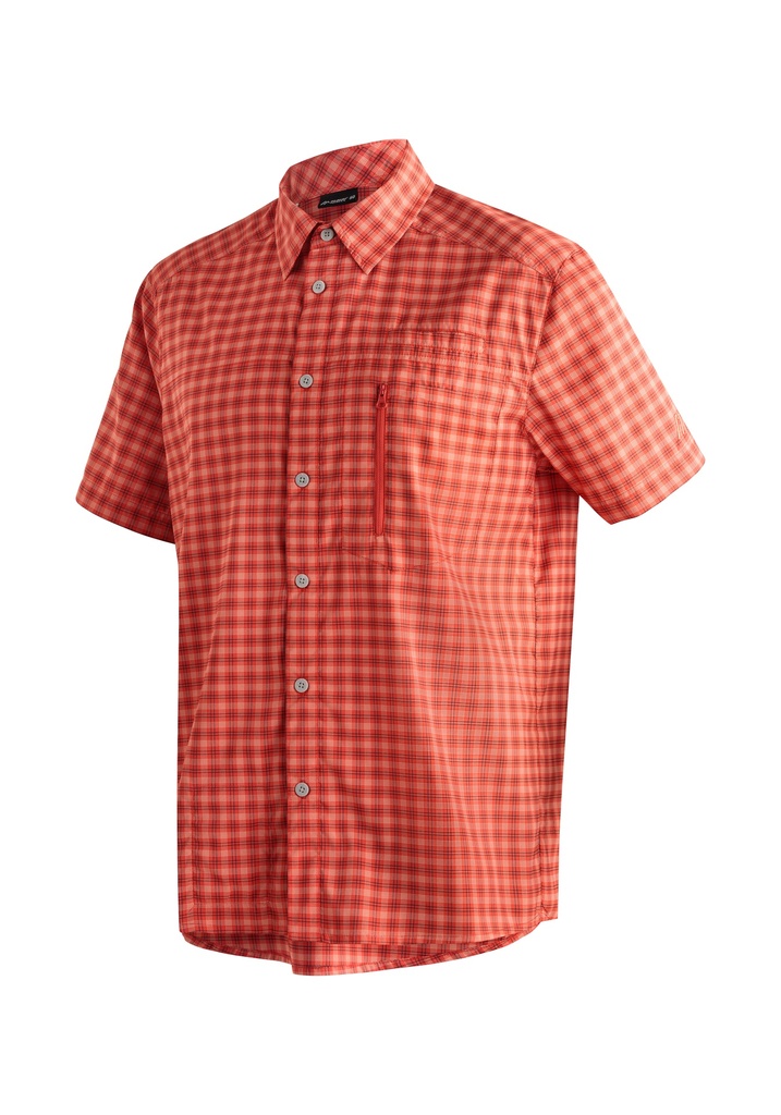 Herrenhemd Maier Sports MATS S/S orange check