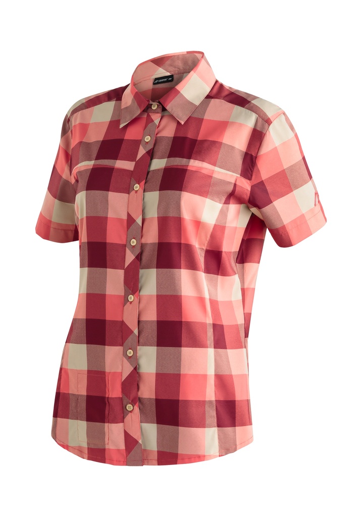 women's shirt Maier Sports KENDRA S/S W red check