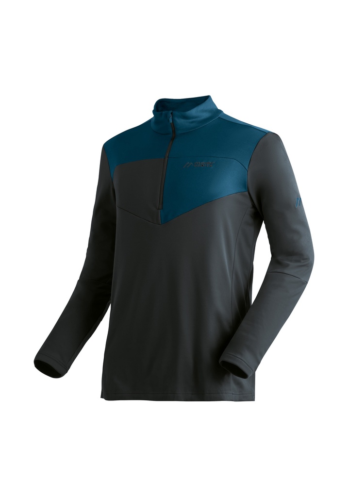 Herren-Sweatshirt Maier Sports FELIAN black/peruvian blue