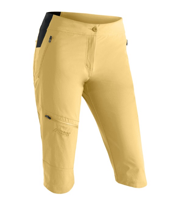 women's shorts Maier Sports Inara slim Capri Vario yellow finch