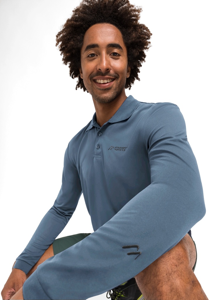 men's polo shirt Maier Sports ULRICH L/S ensign blue