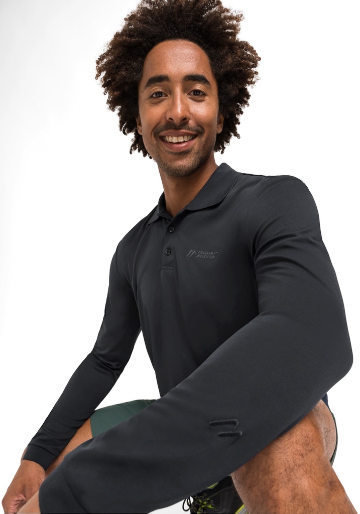 men's polo shirt Maier Sports ULRICH L/S black