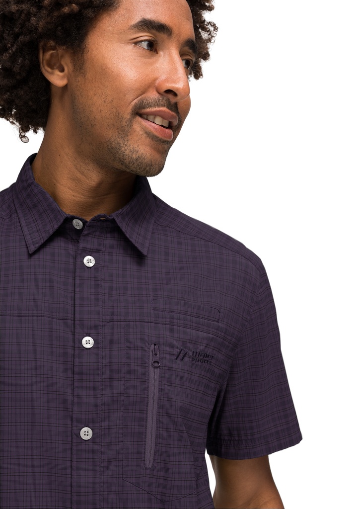 men's shirt Maier Sports MATS S/S gray check