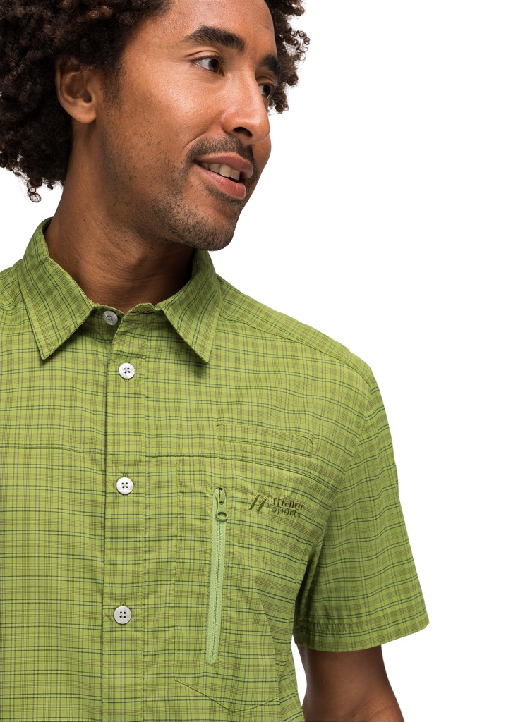 men's shirt Maier Sports MATS S/S green check