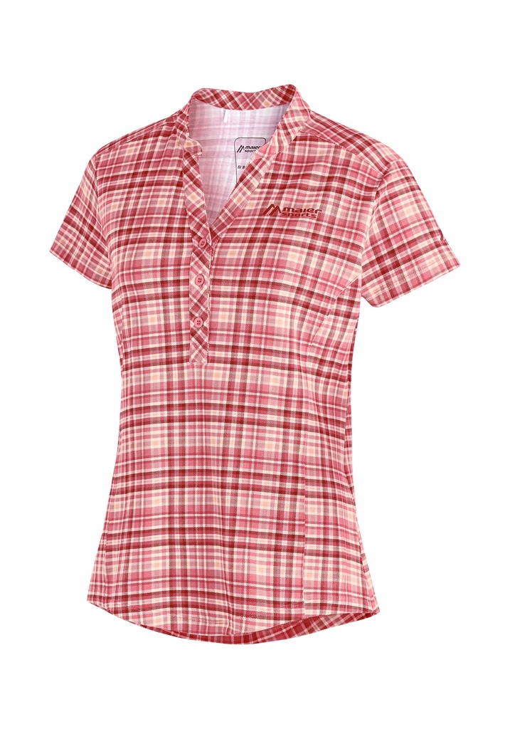 women's shirt Maier Sports ENZ S/SW rose / red check