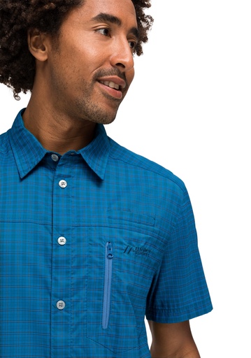 men's shirt Maier Sports MATS S/S blue/brown check