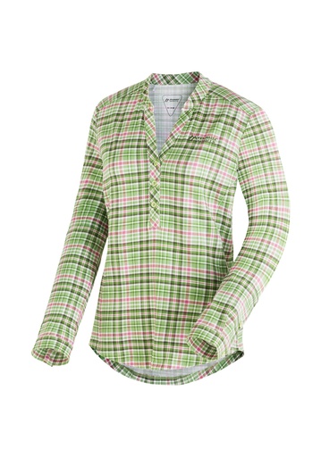 women's shirt Maier Sports ENZ L/SW green / rose check