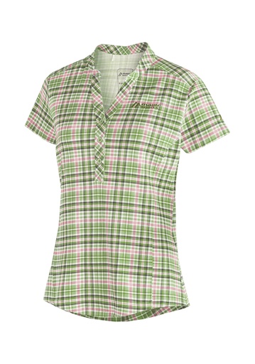 women's shirt Maier Sports ENZ S/SW green / rose check