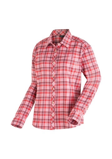 women's shirt Maier Sports KENDRA L/SW red/rose check