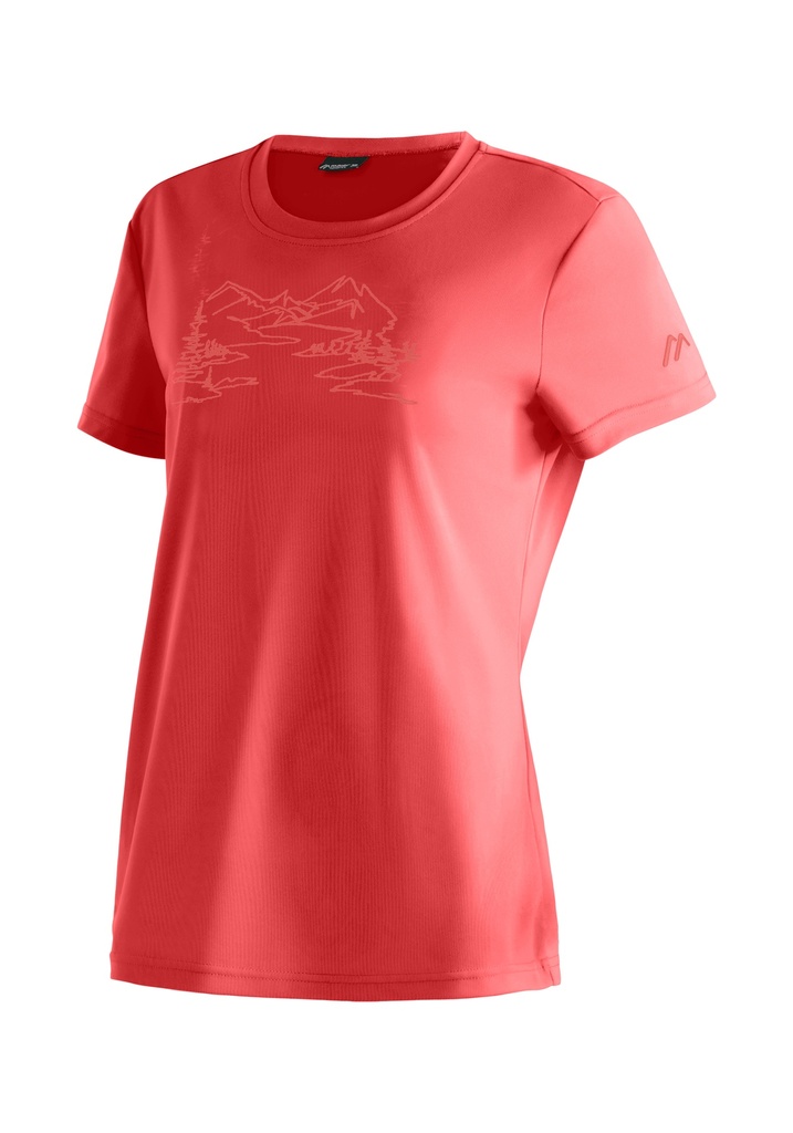 women's t-shirt Maier Sports Wilma Print red orcher
