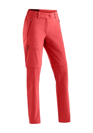 women's hiking pants Maier Sports Nata Zip Loop red orcher